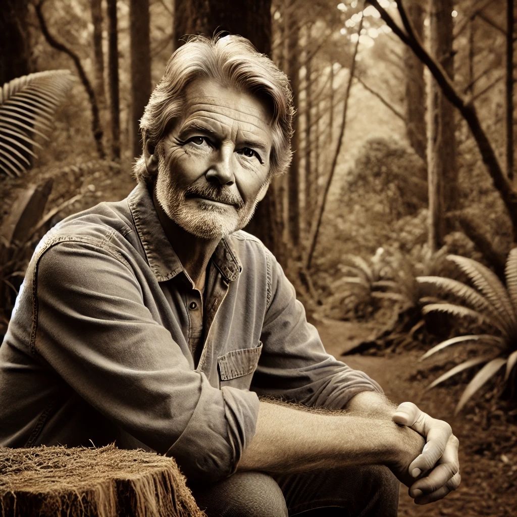 Oscar Bentley tending his timber grove in Kaitaia
